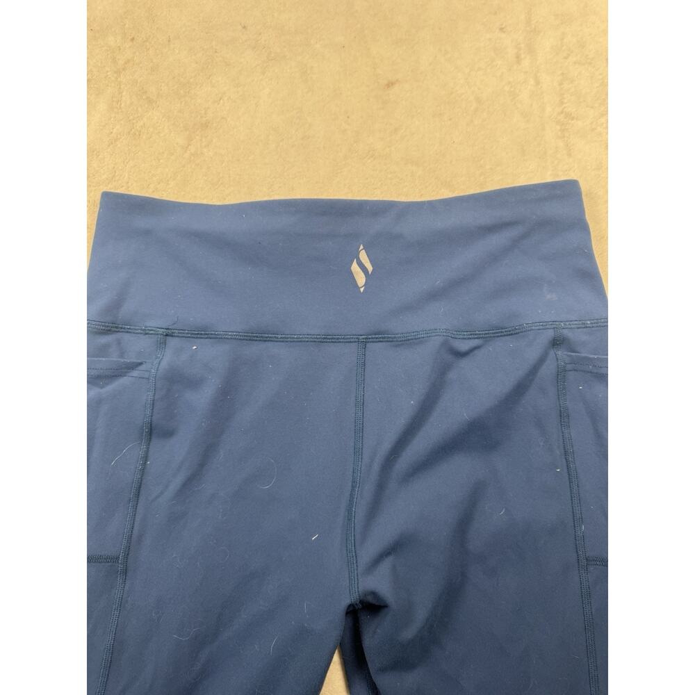 Skechers GO WALK Women’s Blue High Waisted Leggings Side Pockets Stretch Large - Picture 7 of 12